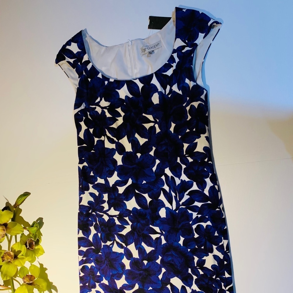 Kate Cooper Cotton Blue print dress size 10